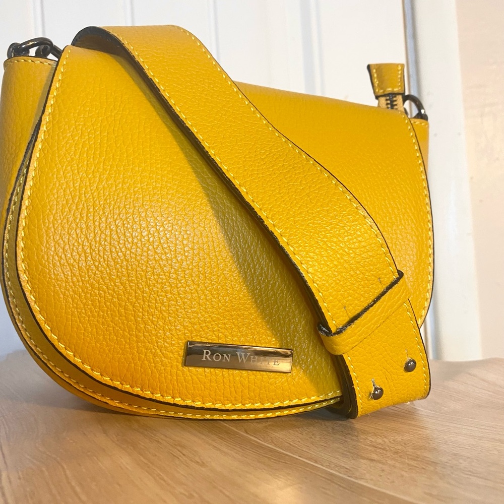 Yellow Crossbody Bag with Saddle-Style Design